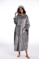 Light Grey Oversized Floor-Length Body Blanket Hoodie