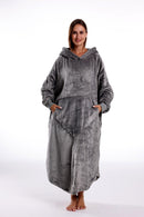 Light Grey Oversized Floor-Length Body Blanket Hoodie