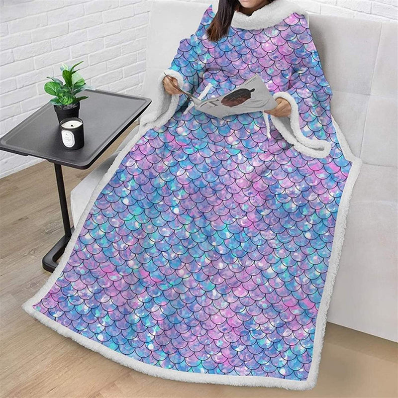 Mermaid Oversize Blanket with Sleeves