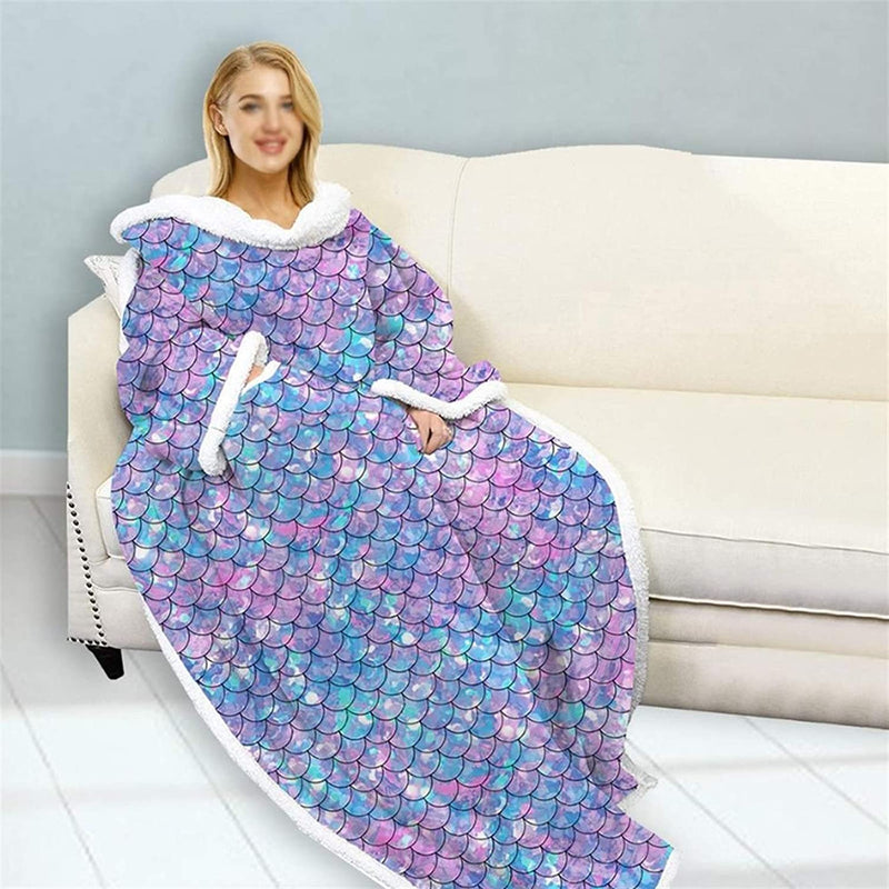 Mermaid Oversize Blanket with Sleeves