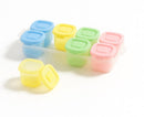 8 Piece Silicone Baby Food Storage Container Set with Tray - Multi Colour