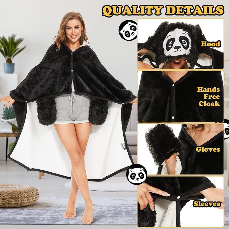 Animal Fluffy Fleece Unisex Hooded Blankets - Brown Sloth