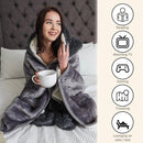 Animal Fluffy Fleece Unisex Hooded Blankets - Penguin