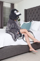 Animal Fluffy Fleece Unisex Hooded Blankets - Penguin
