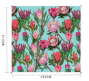Water Resistant Picnic and Beach Throw/Mat (210×200cm) - Blue Protea