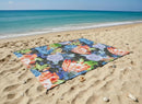 Water Resistant Picnic and Beach Throw/Mat (210×200cm) - Floral Protea