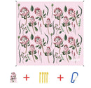Water Resistant Picnic and Beach Throw/Mat (210×200cm) - Pink Protea