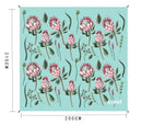 Water Resistant Picnic and Beach Throw/Mat (210×200cm) - Teal Protea