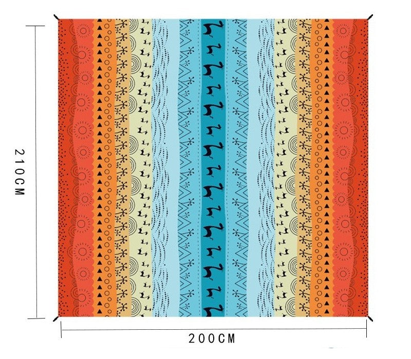 Water Resistant Picnic and Beach Throw/Ma (210×200cm) - Boho Safari