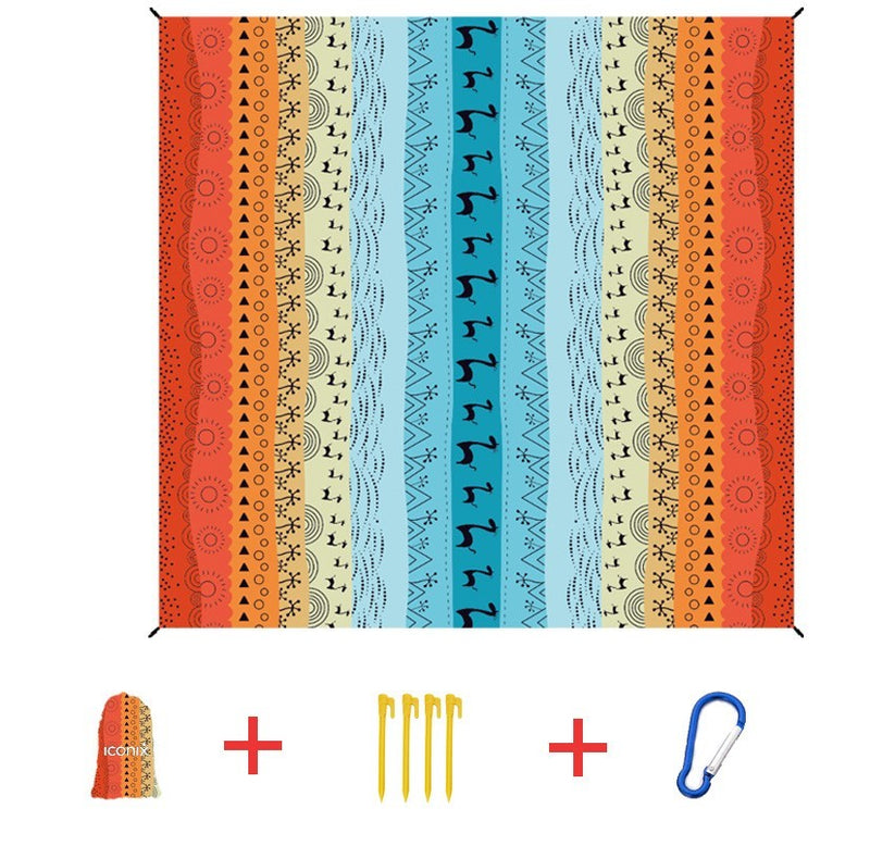 Water Resistant Picnic and Beach Throw/Ma (210×200cm) - Boho Safari