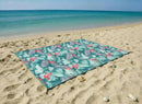 Water Resistant Picnic and Beach Throw/Mat (210×200cm) - Tropical Flamingo