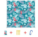 Water Resistant Picnic and Beach Throw/Mat (210×200cm) - Tropical Flamingo