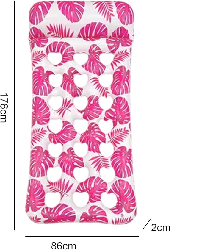 Single Leaf Pool Float – Extra Wide Inflatable Lounger - Pink Leaf