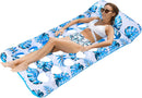 Single Leaf Pool Float – Extra Wide Inflatable Lounger - Blue Leaf