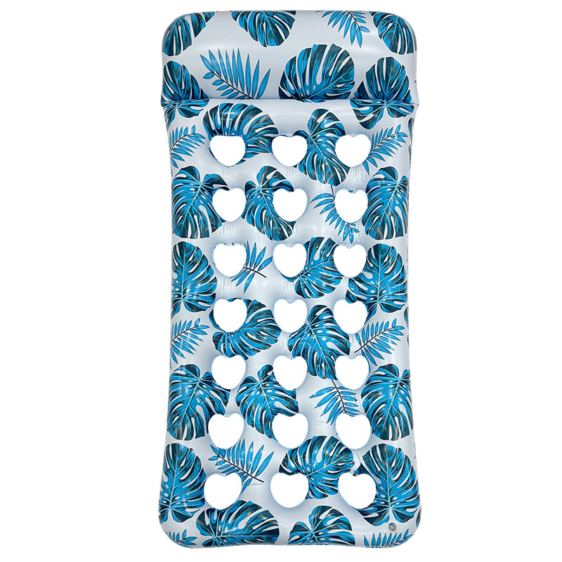 Single Leaf Pool Float – Extra Wide Inflatable Lounger - Blue Leaf