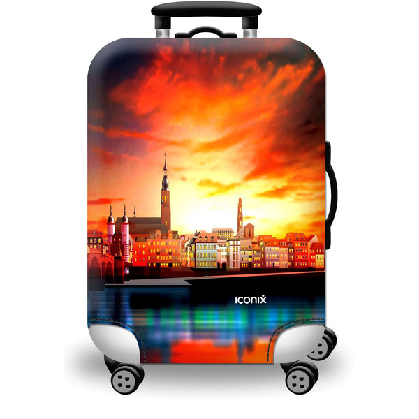 Printed Luggage Protector Cover - Skyline Sunset