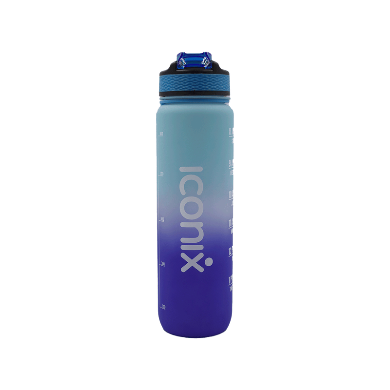 Iconix South African Motivational Time Marker Water Bottle – Blue Ombre