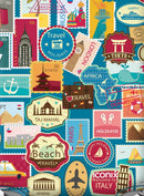 Printed Luggage Protector - Stamps of Travel