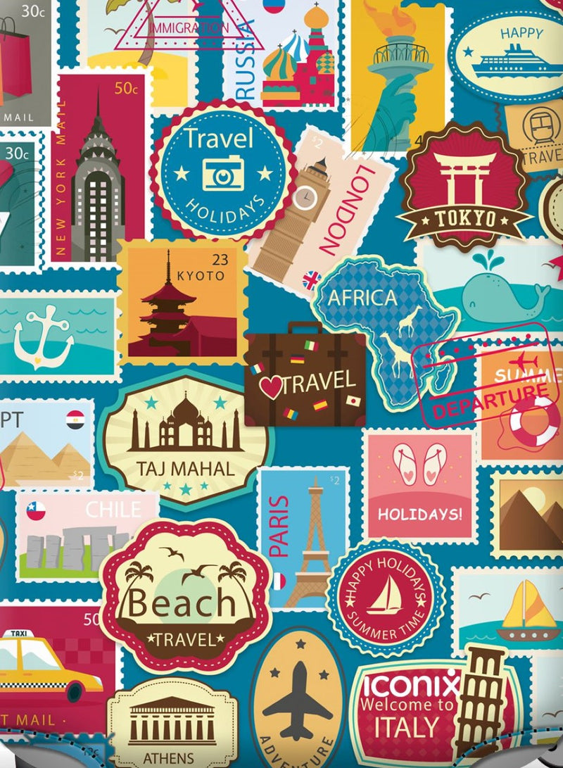 Printed Luggage Protector - Stamps of Travel