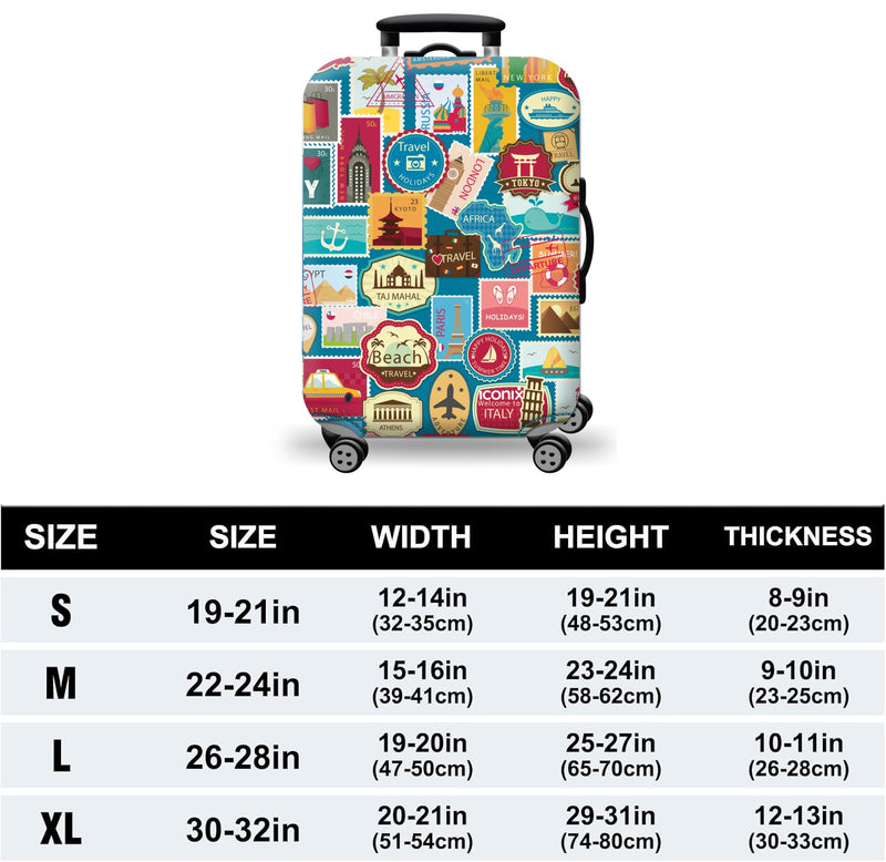 Printed Luggage Protector - Stamps of Travel