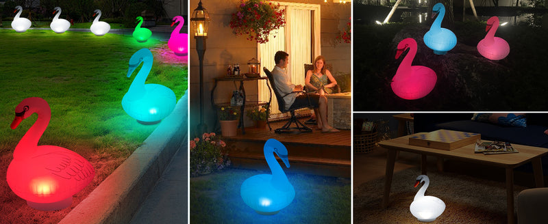 Solar LED Inflatable Swan Chlorine Floater