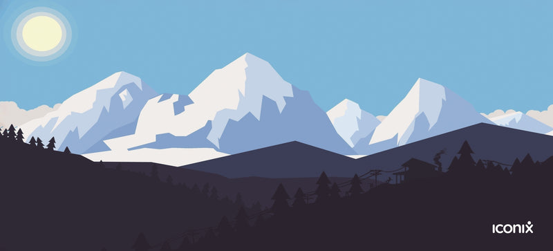 Trail of Frosty Peaks Full Desk XL Coverage Gaming and Office Mouse Pad