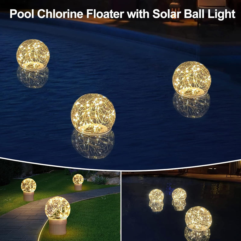 Solar LED Warm White Bulb Chlorine Floater