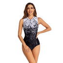 Women's Sleeveless Black Ombre Swimsuit