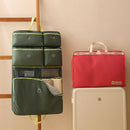 Foldable Hanging Travel Clothes Organiser Bag with Compartments & Handle