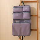 Foldable Hanging Travel Clothes Organiser Bag with Compartments & Handle