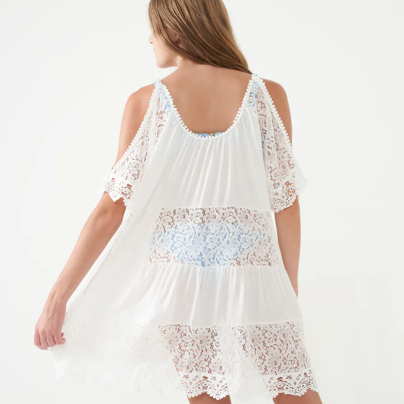 Women’s White Crochet Lace Beach Cover-up