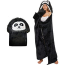 Animal Fluffy Fleece Unisex Hooded Blankets - Panda