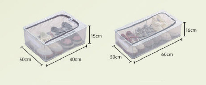 2 Piece Under Bed Shoe Storage Box with Clear Cover