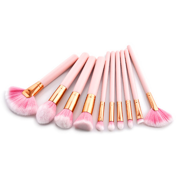10 piece Pink Makeup Brush Set Makeup Brush Sets Iconix 