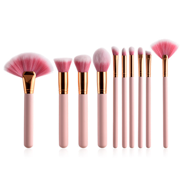 10 piece Pink Makeup Brush Set Makeup Brush Sets Iconix 
