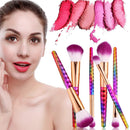 11 Piece Makeup Brushes Set | Purple Tip Brushes, Rainbow Colour Handles Iconix 