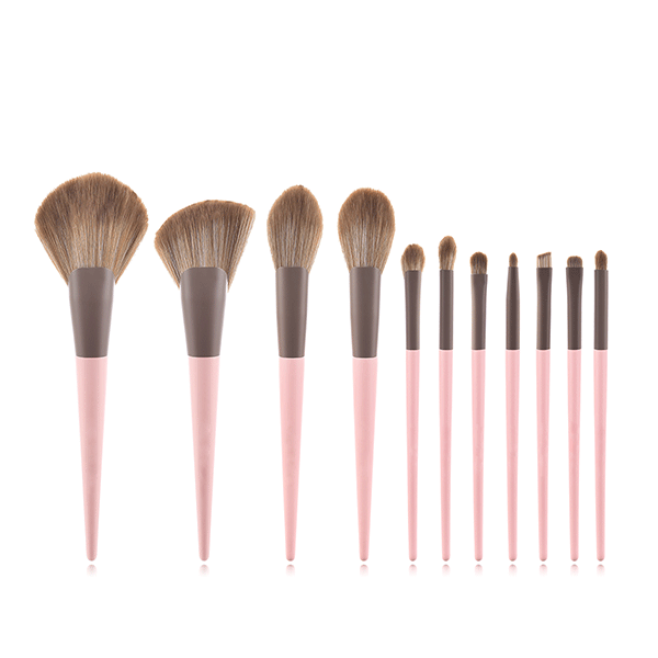 11-Piece Pink Matte Makeup Brush Set Makeup Brush Iconix 
