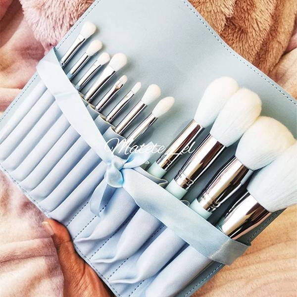 12 Piece Makeup Brush Set With Pouch - Turquoise Iconix 