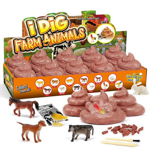 12Pc Junior Dig Kit - Farm Animals digging kits Iconix 