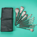 14-Piece Dark Green Brush Set with Pouch Makeup Brush Iconix 
