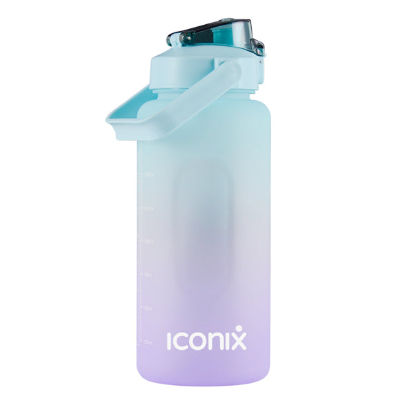 2.2 L Motivational Time Marker Water Bottle – Teal and Purple running accessories Iconix 