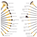 24 Piece Champagne Gold Makeup Brushes Set Iconix 