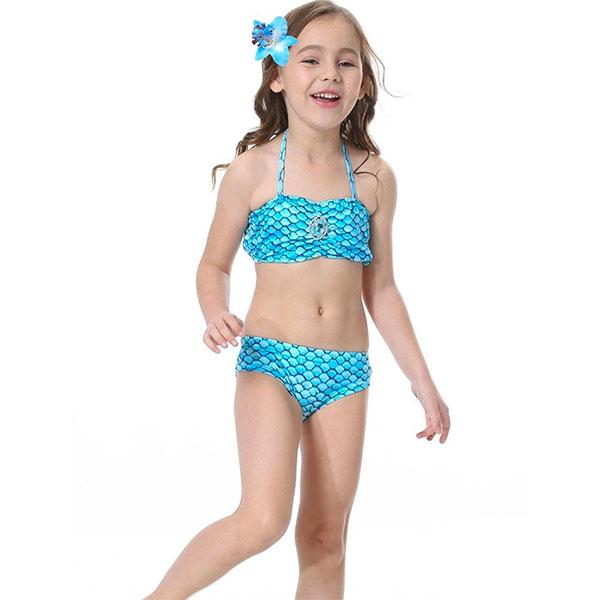 3 Piece Kids Blue Mermaid Bikini | JP02 Iconix 