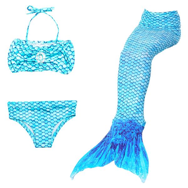 3 Piece Kids Blue Mermaid Bikini | JP02 Mermaid Bikini Iconix 