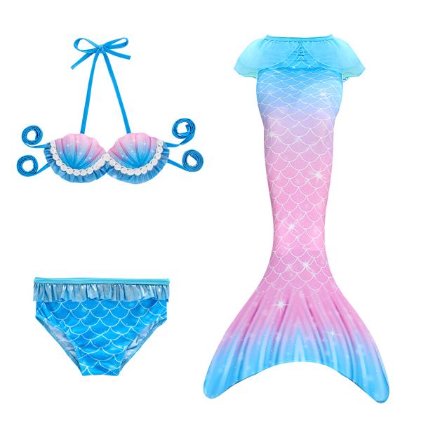 3 Piece Kids Cotton Candy Mermaid Bikini | GB37 Mermaid Bikini Iconix 