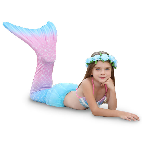 3 Piece Kids Cotton Candy Mermaid Bikini | GB37 mermaid swimsuits Iconix 