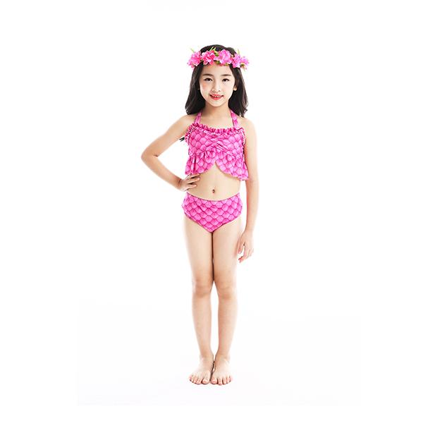 3 Piece Kids Hot Pink and Blue Mermaid Bikini | GB21 Mermaid Bikini Iconix 