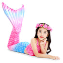 3 Piece Kids Hot Pink and Blue Mermaid Bikini | GB21 mermaid swimsuits Iconix 