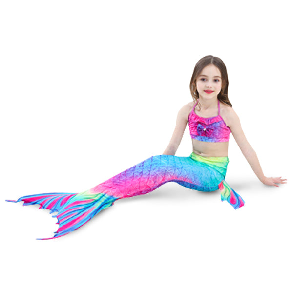 3 Piece Kids Multi-Colour Mermaid Bikini | DH02 mermaid swimsuits Iconix 