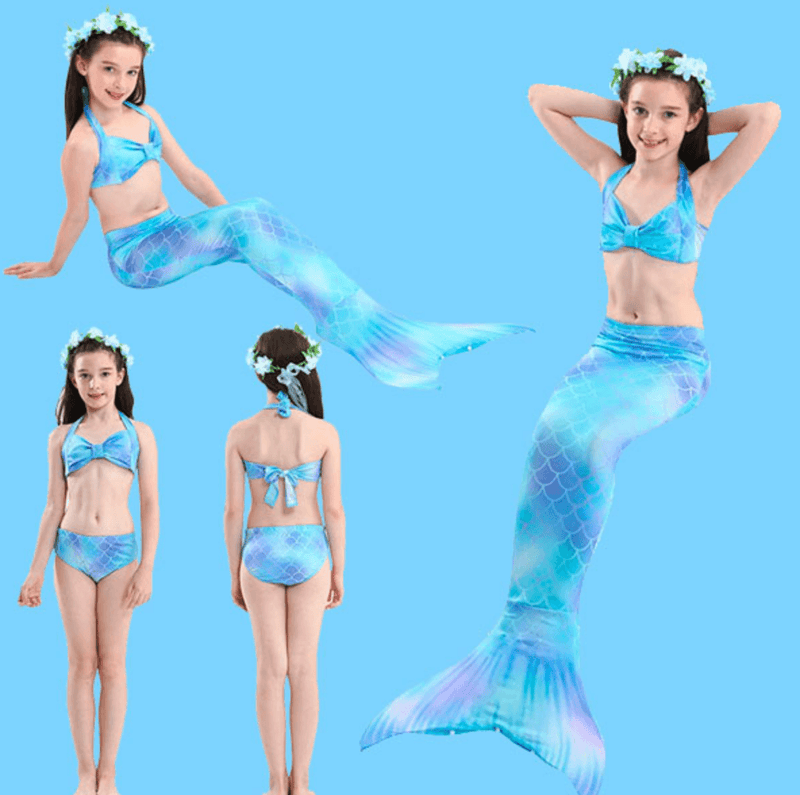3 Piece Kids Multi-Colour Mermaid Bikini | DH46 Iconix 